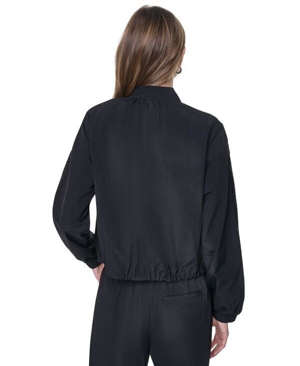 ダナ キャラン ニューヨーク レディース アウター ジャケット・ブルゾン ロゴ DKNY Womens Logo Trim Rumpled Bomber Tech Jacket Black ブラック