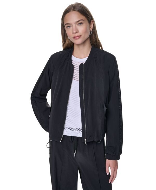 ダナ キャラン ニューヨーク レディース アウター ジャケット・ブルゾン ロゴ DKNY Womens Logo Trim Rumpled Bomber Tech Jacket Black ブラック