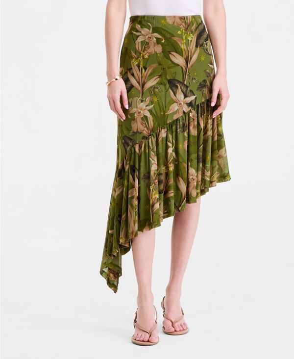 アイエヌシー インターナショナル コンセプト レディース ボトムスカート アシンメトリー プリント メッシュ ミディ INC International Concepts Womens Printed 14,950円