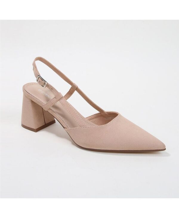 バーネス レディース シューズ パンプスエード ヒール BERNESS Womens Carrington Faux Suede Slingback Block Heel Pumps Beige ベー