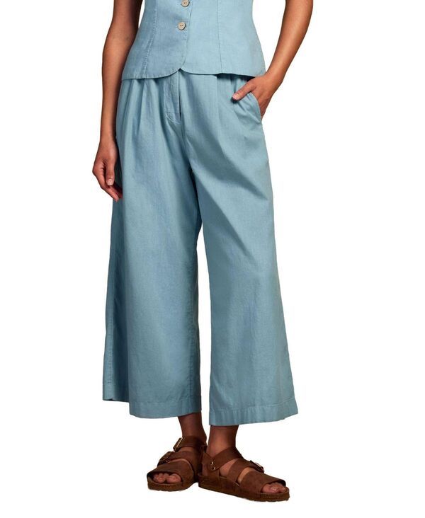 ケルティックアンドコー レディース ボトムス カジュアルパンツ Celtic Co Womens Pleat Front Cropants Chalk blue チョーク