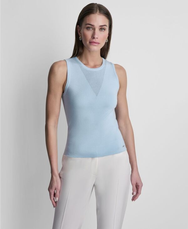 ダナ キャラン ニューヨーク レディース アウター ニット・セーター ノースリーブ DKNY Womensleeveless VDetailed Sweater Light Blue ブルー