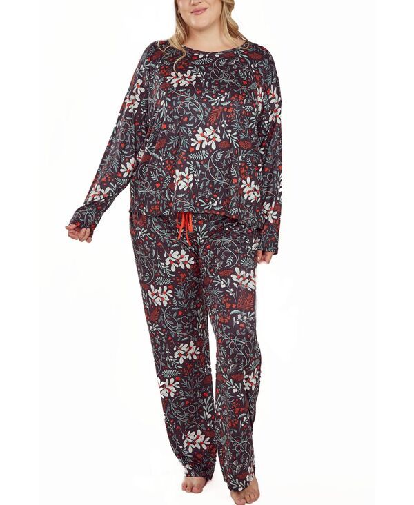 アイコレクション レディース アンダーウェア ナイトウェア フラワー柄 プラスサイズ プリント フラワー iCollection Plusize Ultra Soft Floral Printop a