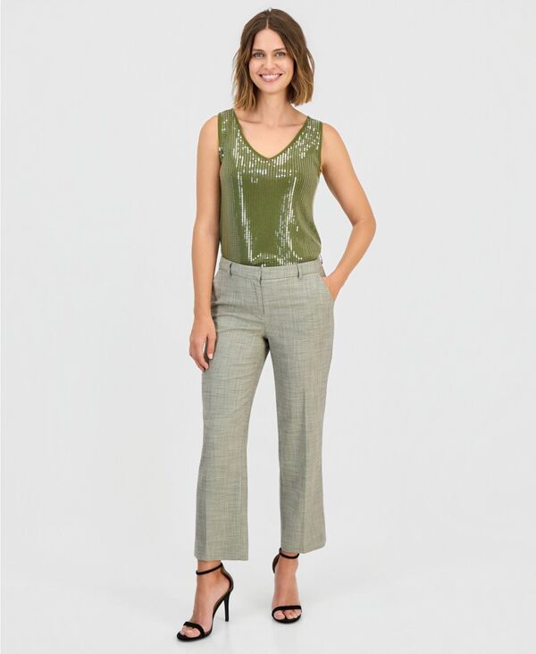 アンクライン レディース ボトムス カジュアルパンツ アンクル Anne Klein WomenstraightLeg Ankle Pants Bay Leaf Multi マルチカラー