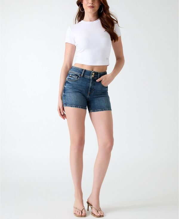 ゲス レディース ボトムス ハーフパンツ・ショーツ ショートパンツ デニム GUESS WomenshapeUp Denim Shorts Blue Fog Wash ブルー