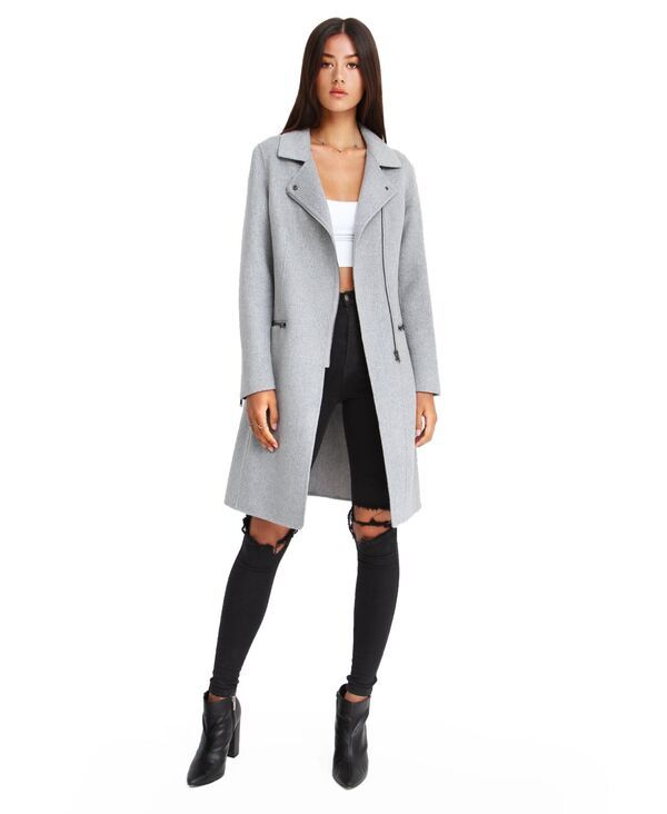 ベルアンドブルーム レディース アウター ジャケット・ブルゾン ウール コート Belle Bloom WomenEW FIT Last Chance Wool Blend Moto Coat Gre
