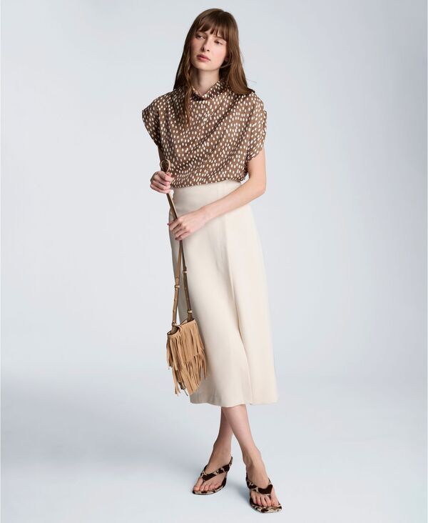 ケネスコール レディース ボトムスカート ミディ Kenneth Cole Womens Faux Wrap Midi Skirt Oyster