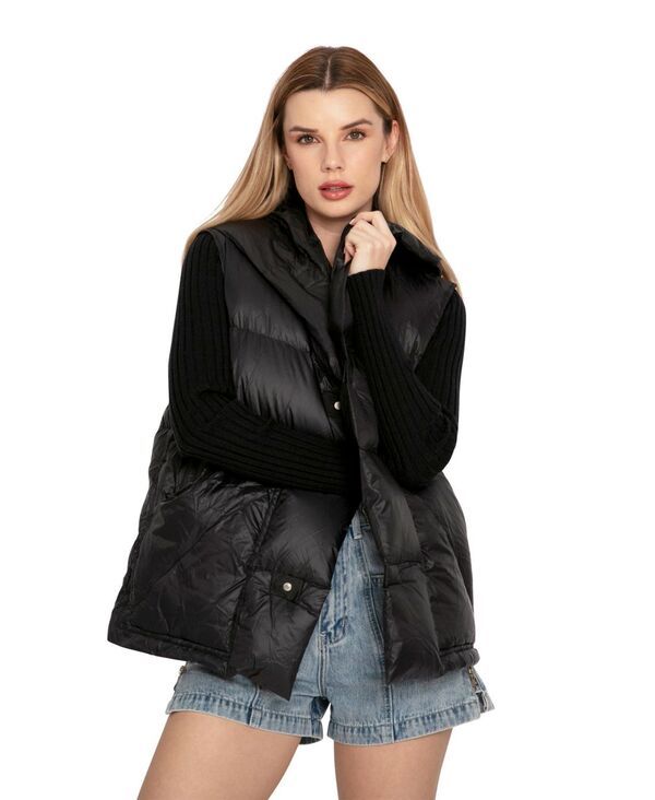 ベルアンドブルーム レディース アウター ジャケット・ブルゾン ベスト Belle Bloom Womens Over My Head Hooded Puffer Vest Black ブラック
