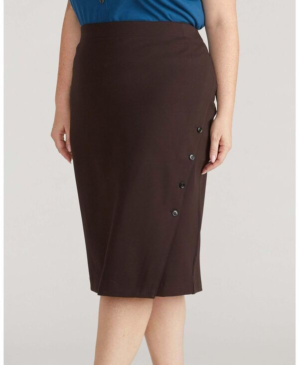 ユニバーサル スタンダード レディース ボトムスカート プラスサイズ Universal Standard Womens Plusize Anya Ponte Skirt Espresso