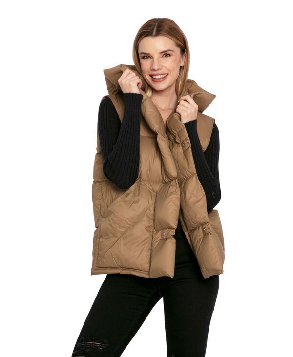 ベルアンドブルーム レディース アウター ジャケット・ブルゾン ベスト Belle Bloom Womens Over My Head Hooded Puffer Vest Brown ブラウン
