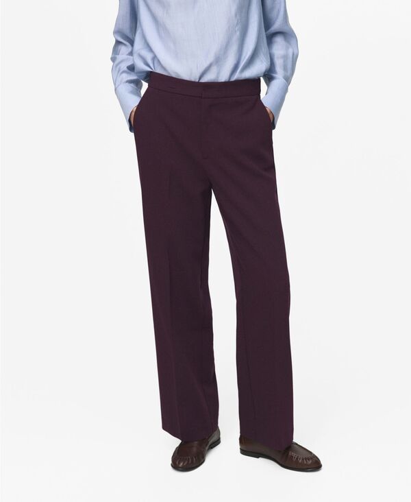 マンゴ レディース ボトムス カジュアルパンツ ハイウエスト MANGO Womens HighWaistraight Pants Plum プラム