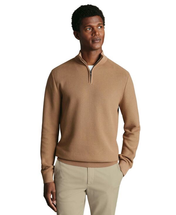 チャールズティリット メンズ アウター ニット・セーター Charles Tyrwhitt Mens Honeycomb RegularFit Knit Sweater Camel キャメル