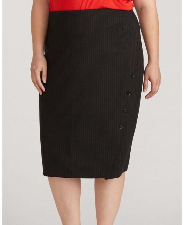 ユニバーサル スタンダード レディース ボトムスカート プラスサイズ Universal Standard Womens Plusize Anya Ponte Skirt Slate pinstrip