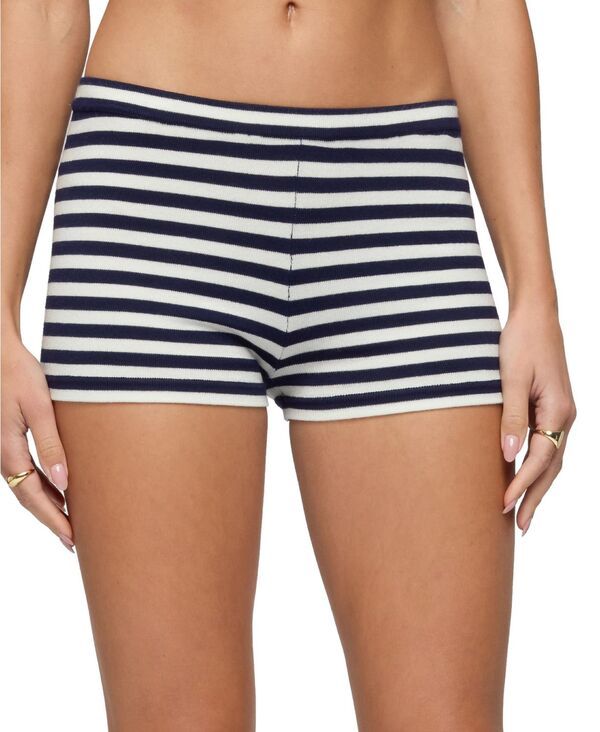アディクテッド レディース ボトムス ハーフパンツ・ショーツ ショートパンツ ニット Edikted Womens Irena Striped Knit Shorts Navyandcream クリー 11,825円
