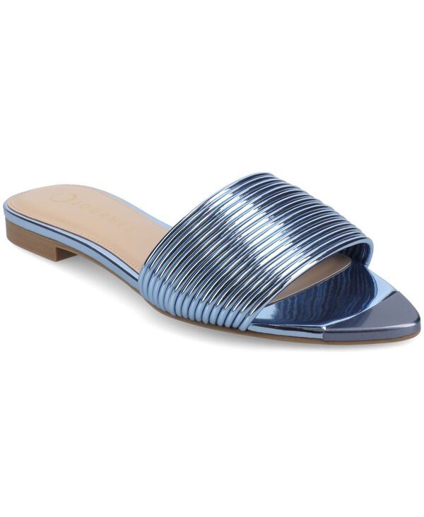 ジュルネ コレクション レディース シューズ サンダル Journee Collection Womens Feather Pointed Toe Slide Flat Sandals Blue ブル