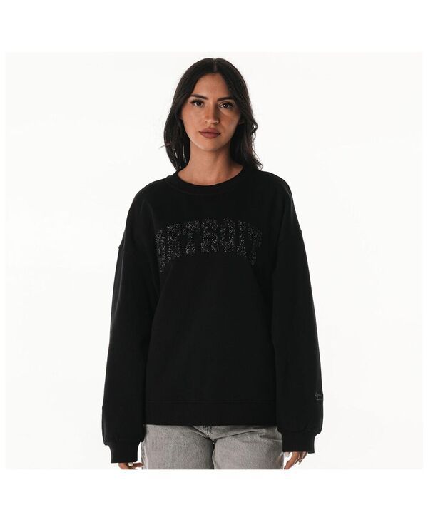 ザワイルドコレクティブ レディース アウター パーカー・スウェット クルーネック シャツ The Wild Collective Womens Black Detroit Lions Rock Cry