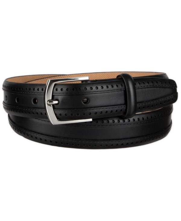 コールハーン メンズ アクセサリー ベルト ブローグ レザー Cole Haan Mens Dawson Brogue Leather Dress Belt Black ブラック