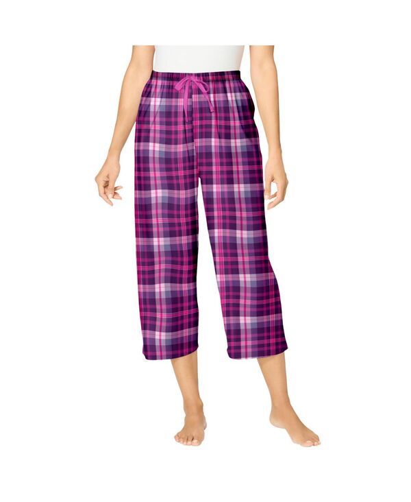 ドリームスアンドコー レディース アンダーウェア ナイトウェア プラスサイズ キャップ Dreams Co Plusize Dreams and Co Woven Sleep Capri Pant D