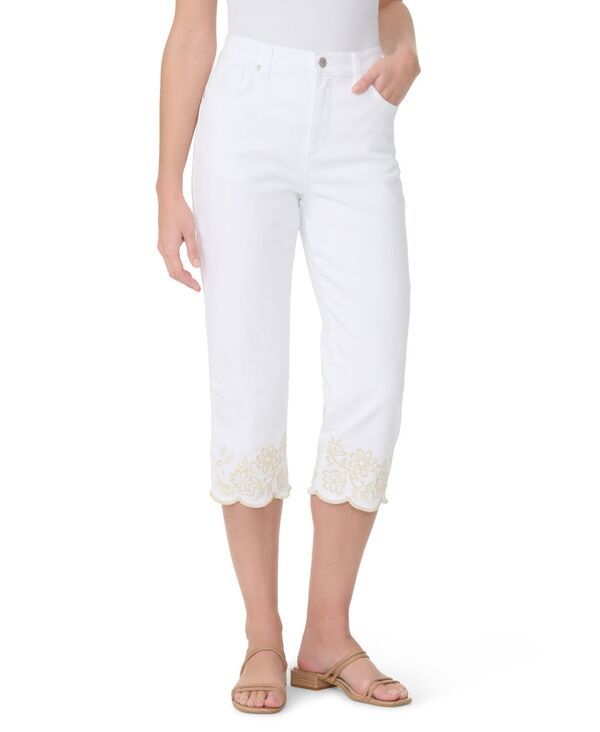 グロリアバンデービルト レディース ボトムス デニムパンツ 刺繍 キャップ Gloria Vanderbilt Womens Embroide red Scallop HighRise Capri V
