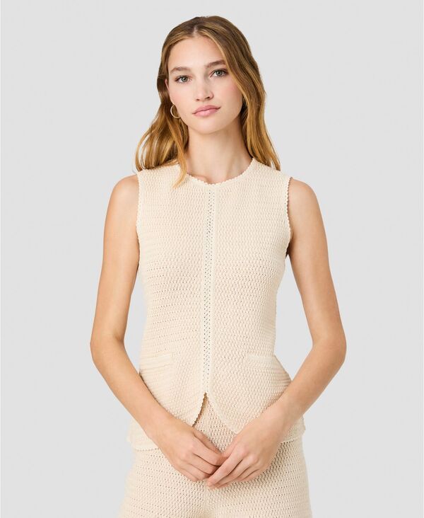 フレンチコネクション レディース トップス ベスト Vネック French Connection Womens Mozart Crochetexture VNeck Vest Ecru エクリュ
