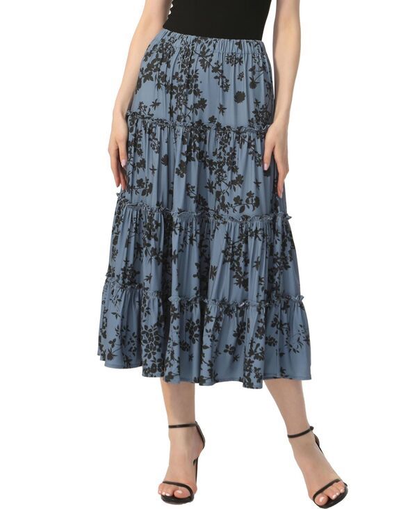 キミアンドカイ レディース ボトムスカート ティアード ミディ kimi kai Womens Tie red Midi Skirt Navy ネイビー