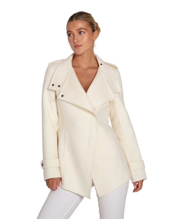 ベルアンドブルーム レディース アウター ジャケット・ブルゾン ウール コート Belle Bloom Womens Bad Girl Wool Blend Moto Coat White ホワイト