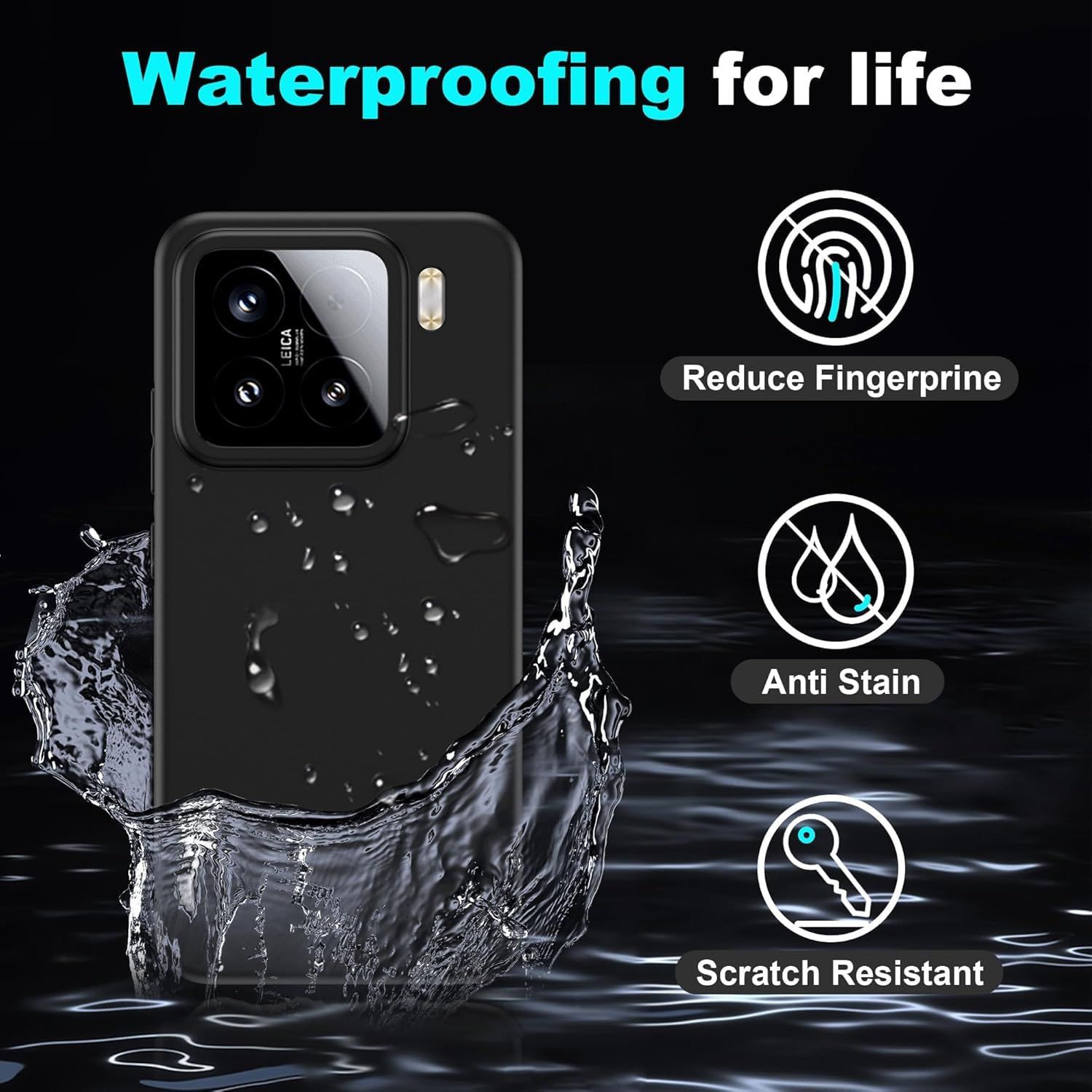 For Xiaomi 15 ケース カバー【BAOLINTX】衝撃吸収 防水 防塵 薄型軽量