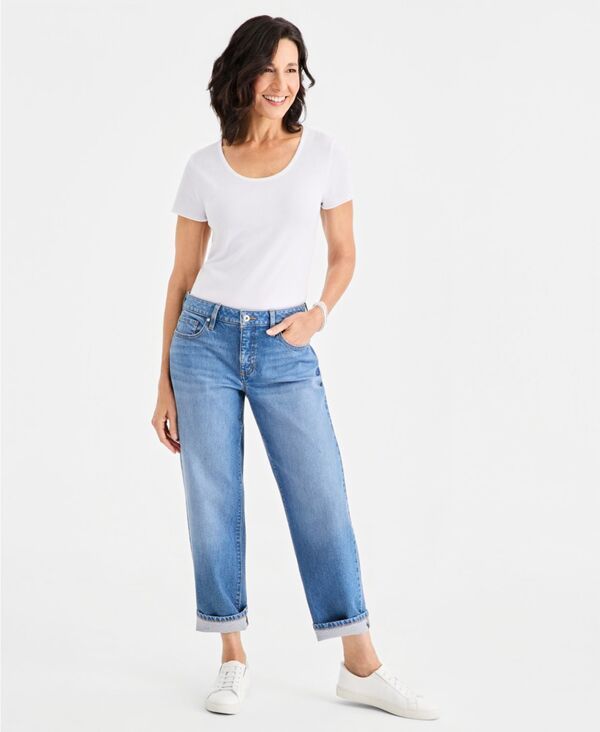 スタイルアンドコー レディース ボトムス デニムパンツ ジーンズ Style Co Womens MidRise Relaxed StraightLeg Jeans Dream Wash