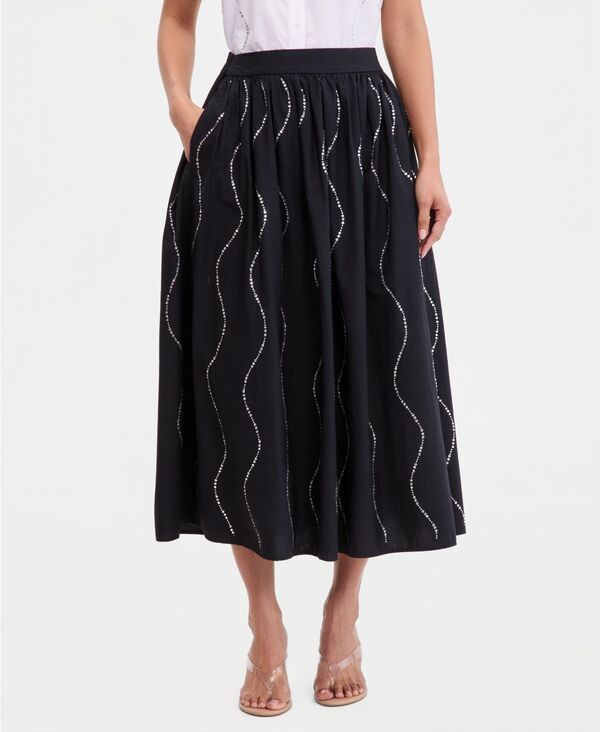 アイエヌシー インターナショナル コンセプト レディース ボトムスカート ミディ INC International Concepts Womens Rhinestone Wave PullOn Mi