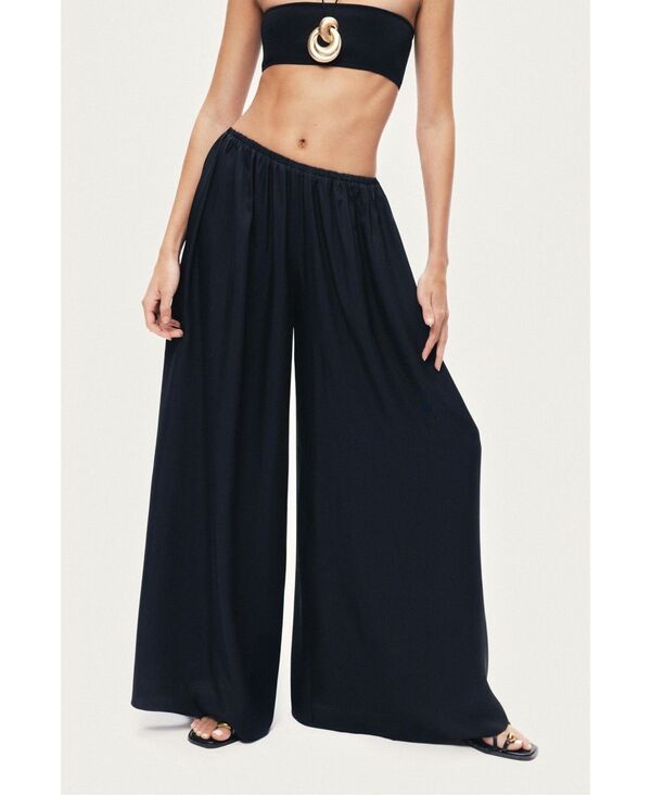 ノクチューン レディース ボトムス カジュアルパンツ ワイドレッグ NOCTURNE Womens Elasticated Wide Leg Pants Black ブラック