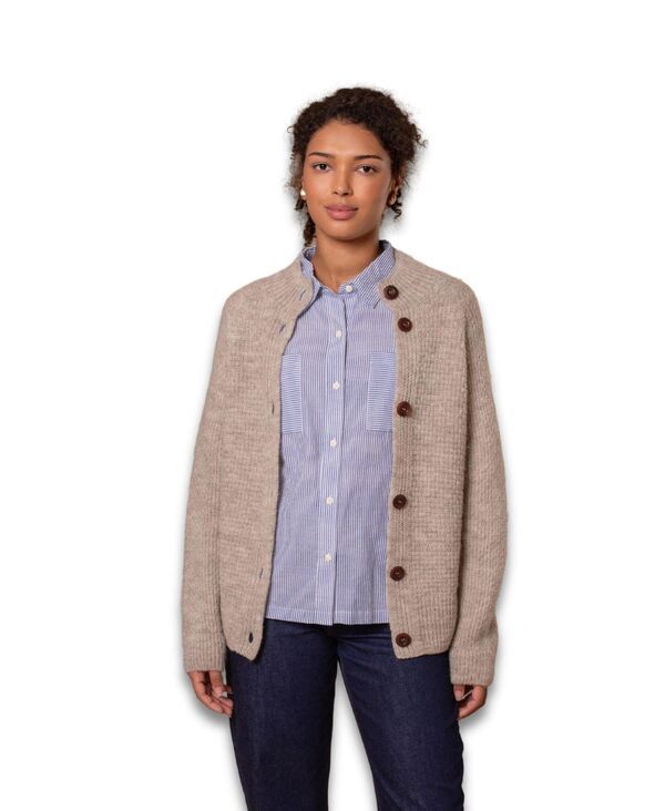 ケルティックアンドコー レディース アウター ニット・セーター ウール カーディガン Celtic Co Womens British Wool Mosstitch Cardigan Undyed t