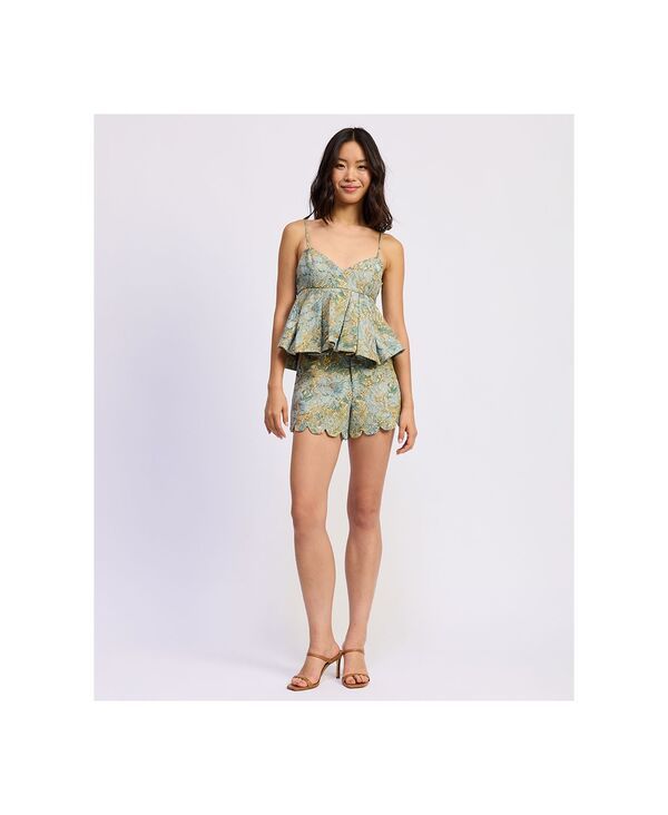 エン セゾン レディース ボトムス ハーフパンツ・ショーツ ショートパンツ En Saison Womens Kenna HighRise Shorts Blue Tealemon ブルー