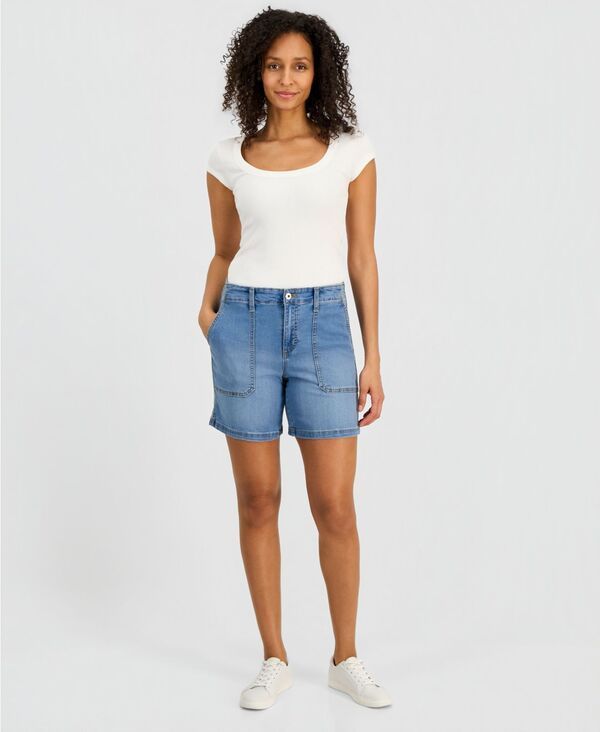 スタイルアンドコー レディース ボトムス ハーフパンツ・ショーツ ショートパンツ デニム Style Co Womens HighRise Utility Pocket Denim Shorts Li