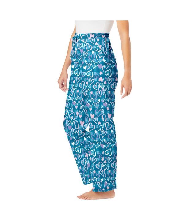 ドリームスアンドコー レディース アンダーウェア ナイトウェア ニット Dreams Co Womens Dreams and Co Knit Sleepant Deep teal hearts ティ