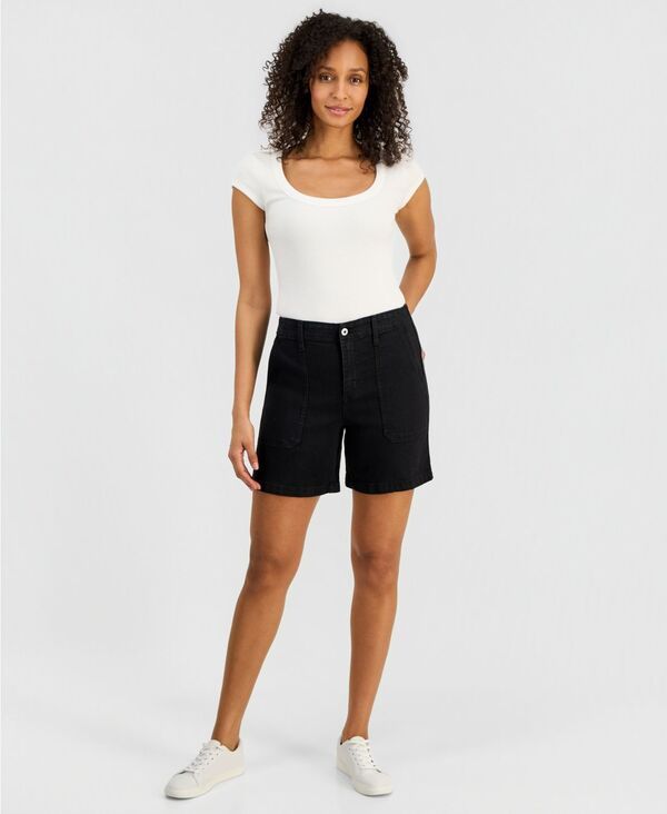 スタイルアンドコー レディース ボトムス ハーフパンツ・ショーツ ショートパンツ デニム Style Co Womens HighRise Utility Pocket Denim Shorts De