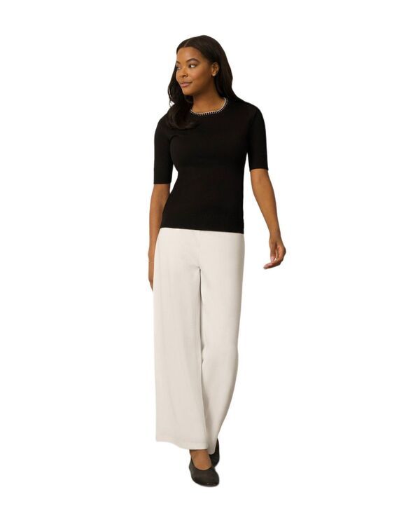 ケーブルアンドゲージ レディース アウター ニット・セーター Cable Gauge Womens Elbow Sleeve Pick Stitch Trim Sweater Jet black ブラ