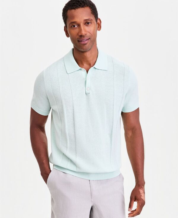 クラブルーム メンズ アウター ニット・セーター 半袖 コットン リネン Club RoomenshortSleeve Linen and Cotton Engineer Sweater Mint F
