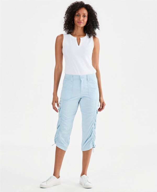 スタイルアンドコー レディース ボトムス カジュアルパンツ キャップ Style Co Womens MidRise Cargo Capri Pantsurf Crest