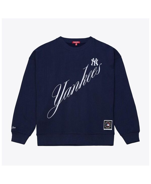 ミッチェルネス レディース アウター パーカー・スウェット シャツ Mitchell Ness Womens Navy New York Yankeescript Sweatshirt Navy ネイ