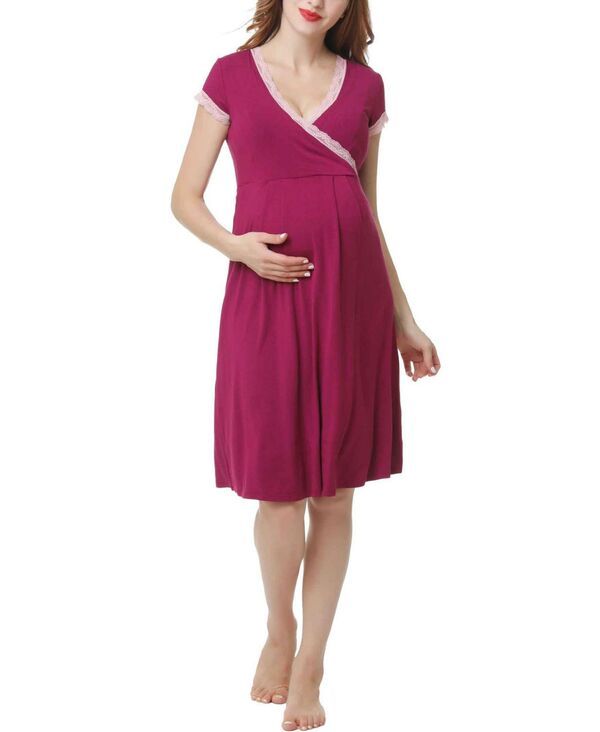 キミアンドカイ レディース アンダーウェア ナイトウェア マタニティ Maternity kimi kai Nursing Nightgown Deep berry 15,584円