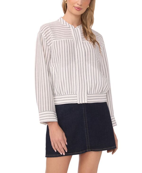 ヴィンスカムート レディース アウター ジャケット・ブルゾン Vince Camuto Womensnap Front Bomber Jacket Ultra White ホワイト