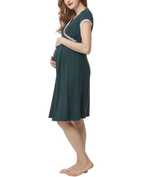 キミアンドカイ レディース アンダーウェア ナイトウェア マタニティ Maternity kimi kai Nursing Nightgown Forest green グリーン キミアンドカイ レディース アンダーウェア ナイトウェア マタニティ Maternity kimi kai Nursing Nightgown Forest green グリーン