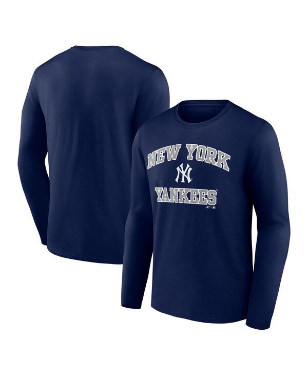 ロゴアスレチック メンズ トップス Tシャツ Logo Athletic Mens Navy New York Yankees Heart Soulong Sleeve TShirt Navy ネイビ