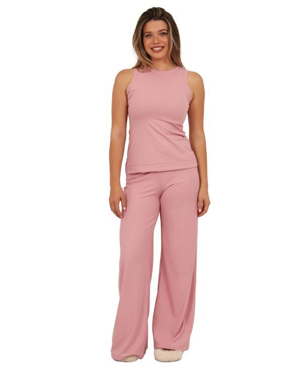 24 セブンコンフォート レディース トップス タンクトップ リブ ニット 24seven Comfort Apparel Womens Ribbed Knitank Top and WideLeg