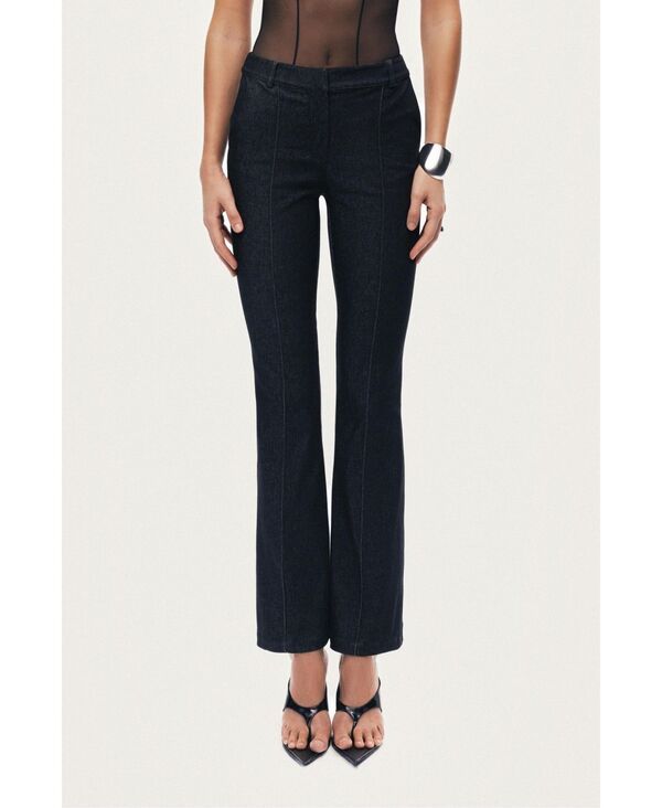 ノクチューン レディース ボトムス カジュアルパンツ NOCTURNE Womens HighRise Tailo red StraightLeg Pants Black ブラック