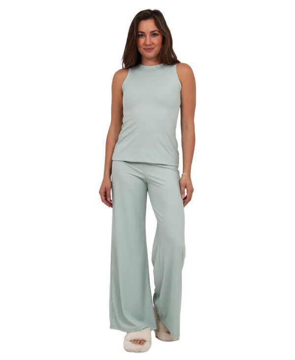 24 セブンコンフォート レディース トップス タンクトップ リブ ニット 24seven Comfort Apparel Womens Ribbed Knitank Top and WideLeg