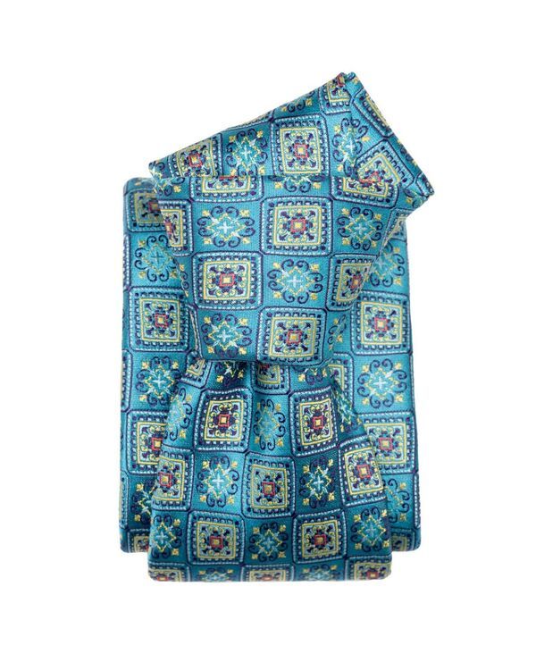 エリザベッタ メンズ アクセサリー ネクタイ トール シルク Elizabetta Big Tall De Sica Silk Jacquard Tie for Men Turquoise ターコイズ