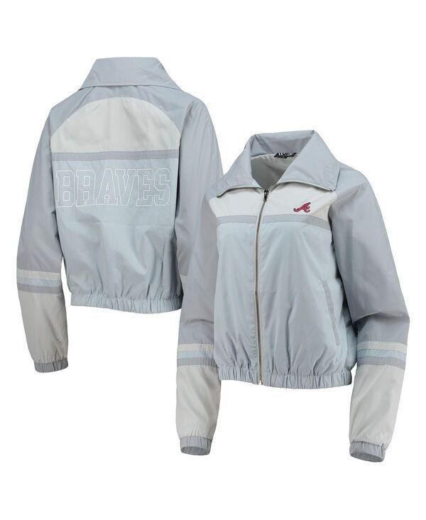 ザワイルドコレクティブ レディース アウター ジャケット・ブルゾン カラーブロック The Wild Collective Womens Light Blue Atlanta Braves Color