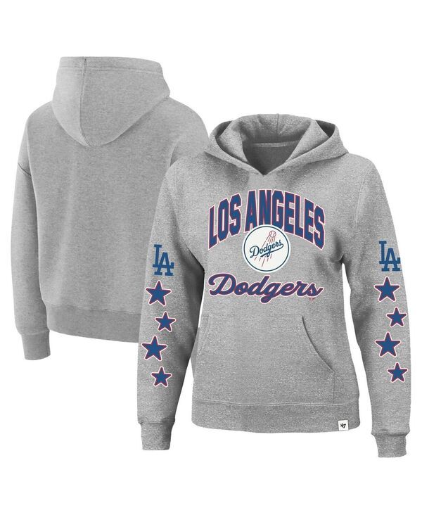 47 ブランド レディース アウター パーカー・スウェット プラスサイズ 47 Brand Womens Heather Gray Los Angeles Dodgers Plusize Starry