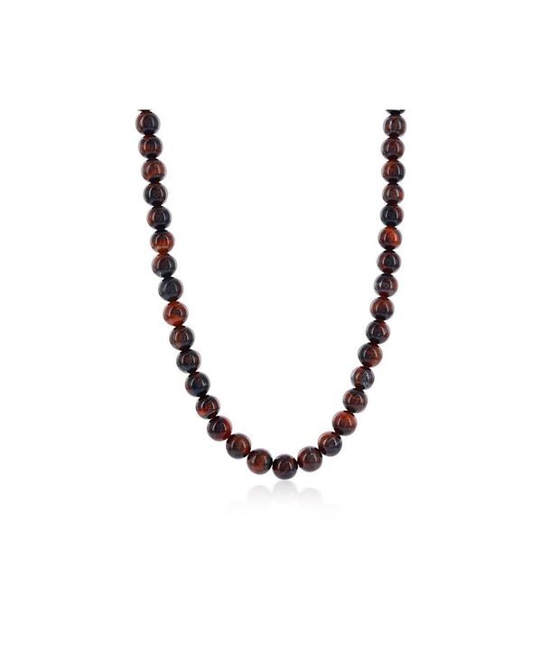 メタロ レディース アクセサリー ネックレス・チョーカー・ペンダントトップ Tシャツ レース Metallo Stainlessteel Natural Stone Bead Necklace Red